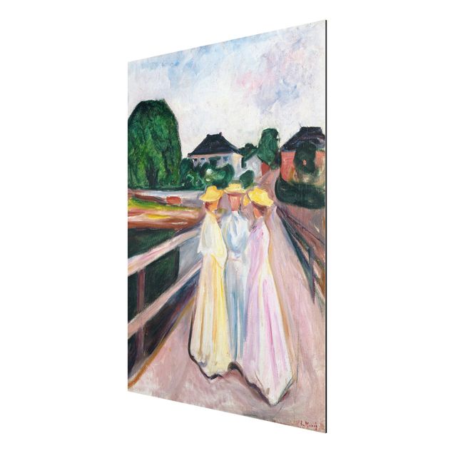 Tableau expressionniste Edvard Munch - Trois filles sur le pont
