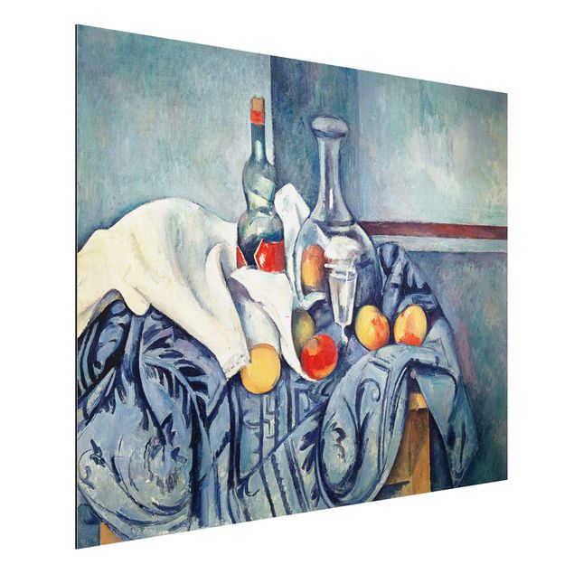 Déco mur cuisine Paul Cézanne - Nature morte avec des pêches et des bouteilles