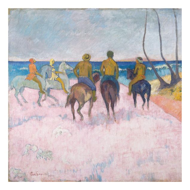 Toile impressionniste Paul Gauguin - Cavaliers sur la plage