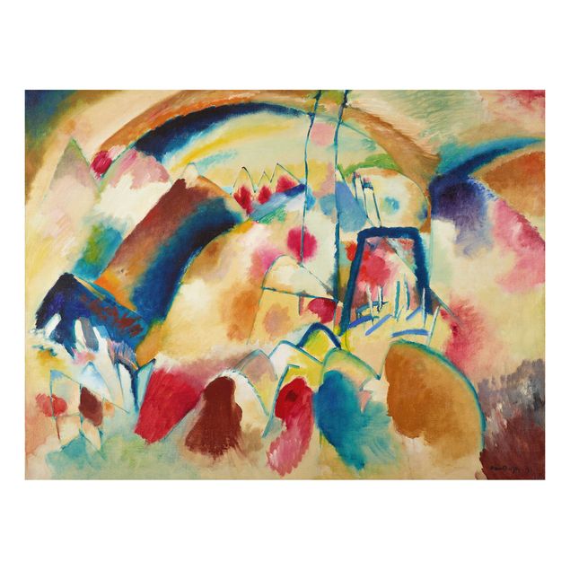 Tableau artistique Wassily Kandinsky - Paysage avec église (Paysage avec taches rouges)