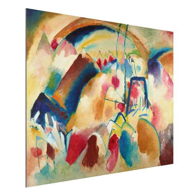 Déco murale cuisine Wassily Kandinsky - Paysage avec église (Paysage avec taches rouges)
