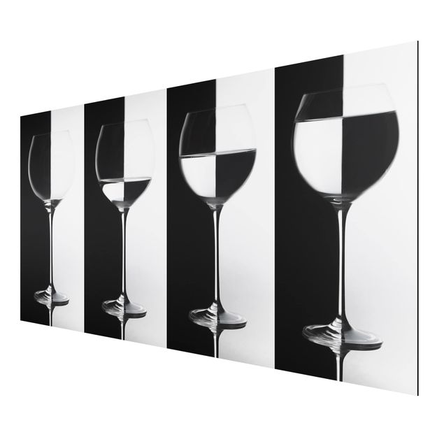 Tableaux dessins Verres à vin en noir et blanc