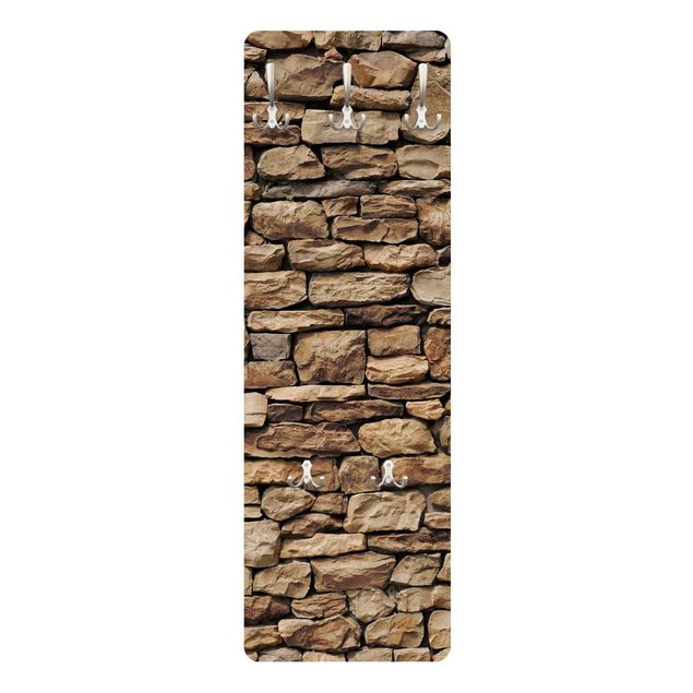 Porte-manteaux muraux effet pierre Mur de pierre américain