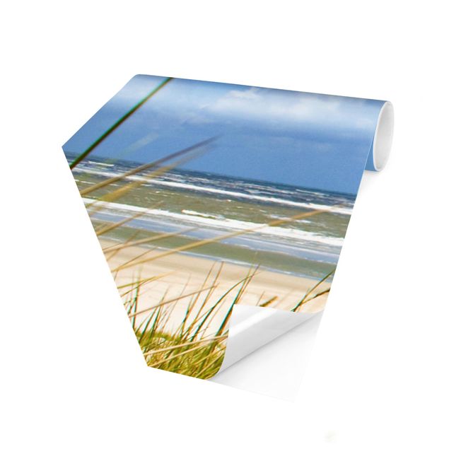 Papiers peintspanoramique hexagonal Sur la côte de la mer du Nord