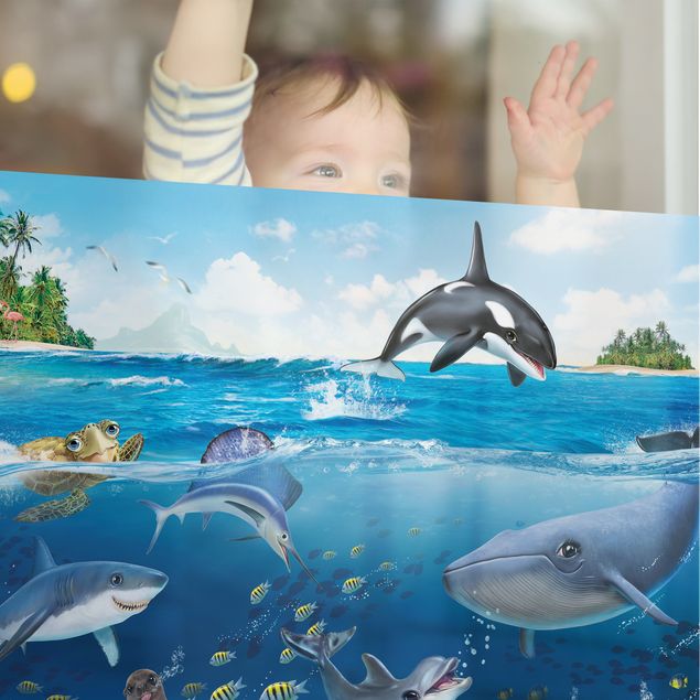 Décoration pour fenêtre - Animal Club International - Monde sous-marin avec animaux