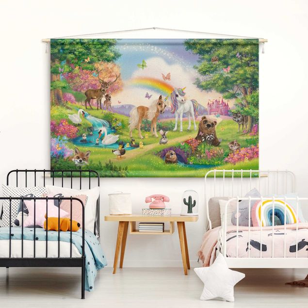 Tenture murale moderne Animal Club International - Magical Forest With Unicorn