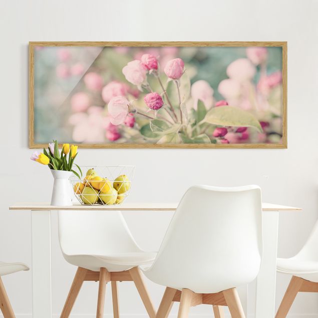 Tableaux encadrés fleurs Apple Blossom Bokeh Light Pink