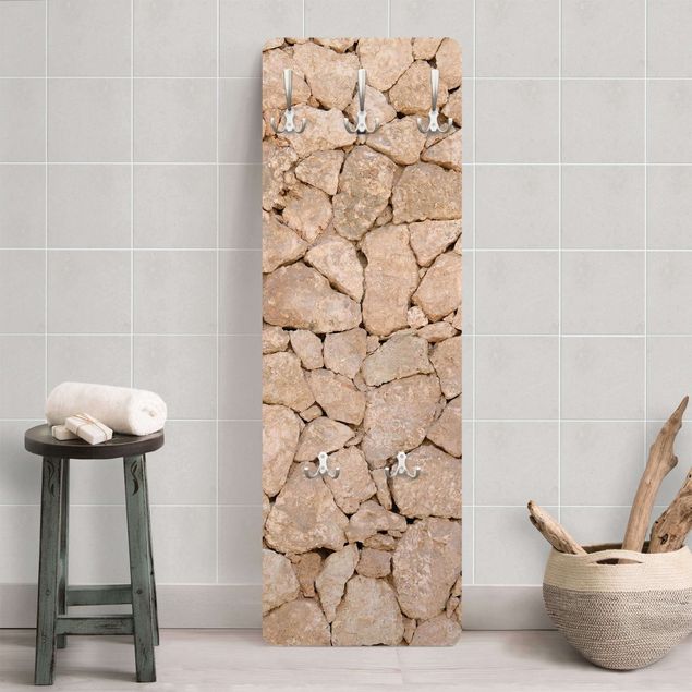 Porte-manteaux muraux avec dessins Mur de pierres des Pouilles - Ancien mur de pierres de grande taille