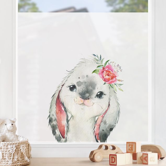 Décoration chambre bébé Aquarelle - Regard d'un lapin