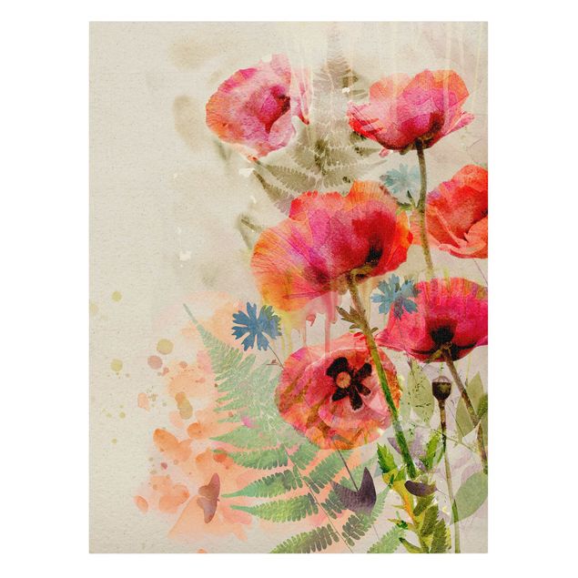 Tableaux fleurs Fleurs à l'aquarelle Coquelicot