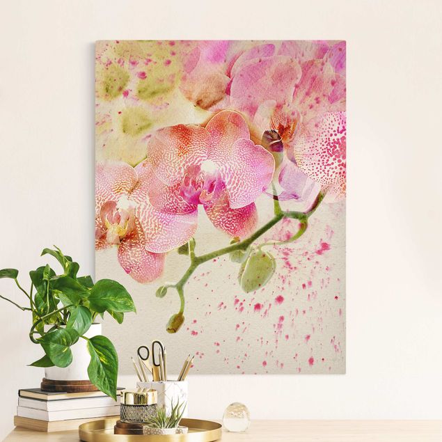 Déco murale cuisine Fleurs aquarelle Orchidées