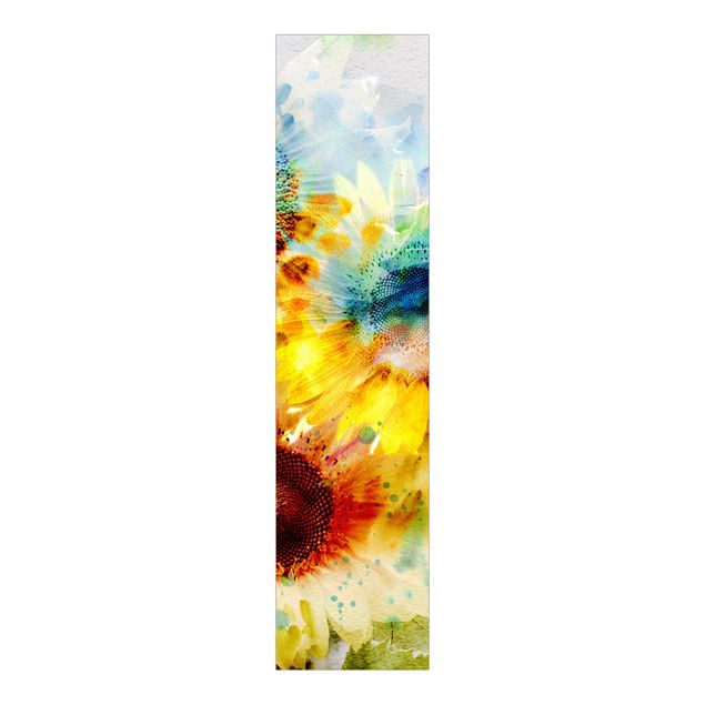 Panneaux coulissants avec fleurs Fleurs à l'aquarelle Tournesols