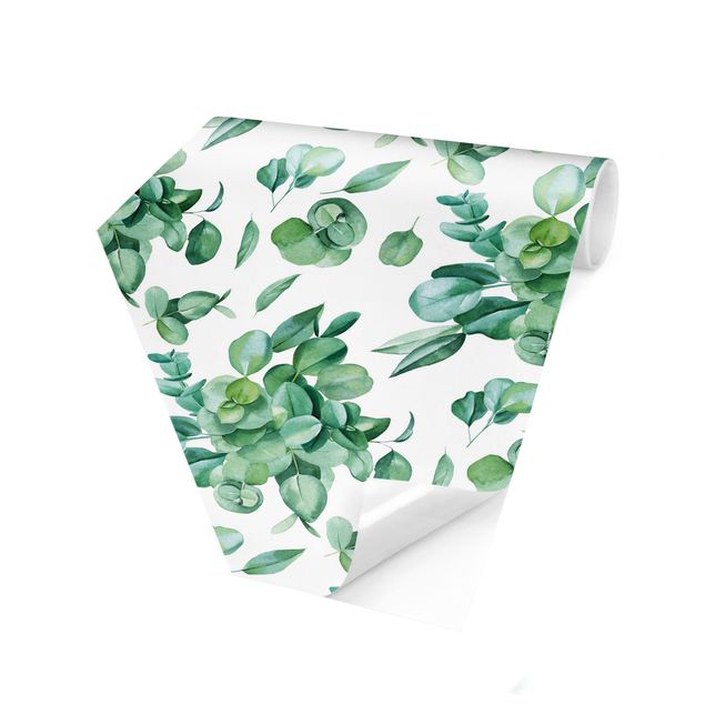 Papiers peints verts Motif de Bouquet d'Eucalyptus Aquarelle
