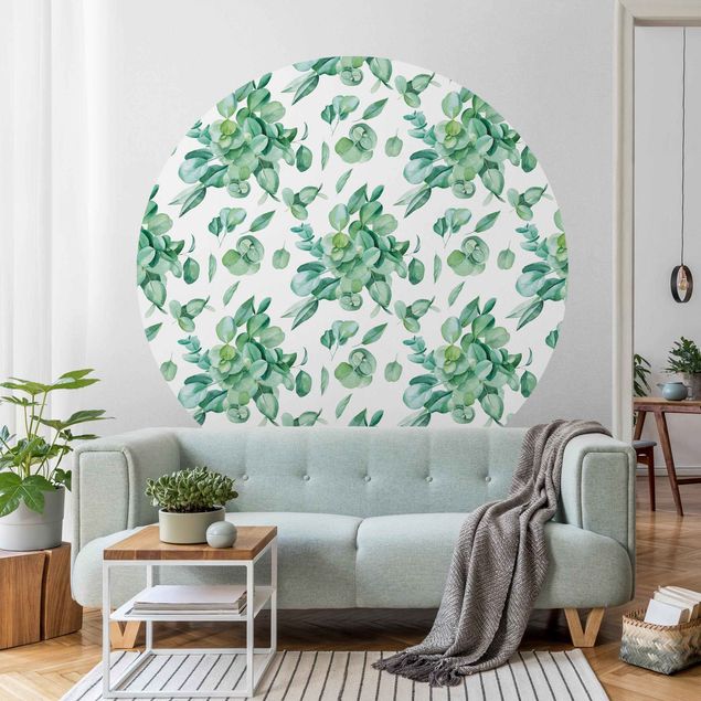 Papiers peints modernes Motif de Bouquet d'Eucalyptus Aquarelle