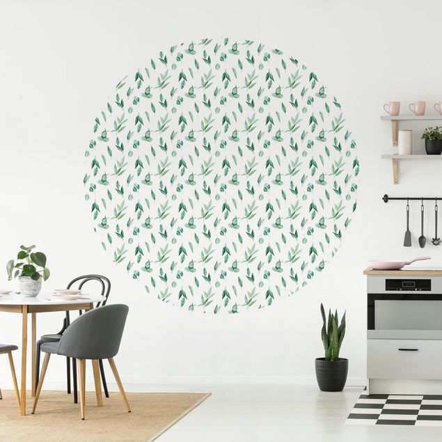 Déco murale cuisine Aquarelle - Motif de branches d'eucalyptus