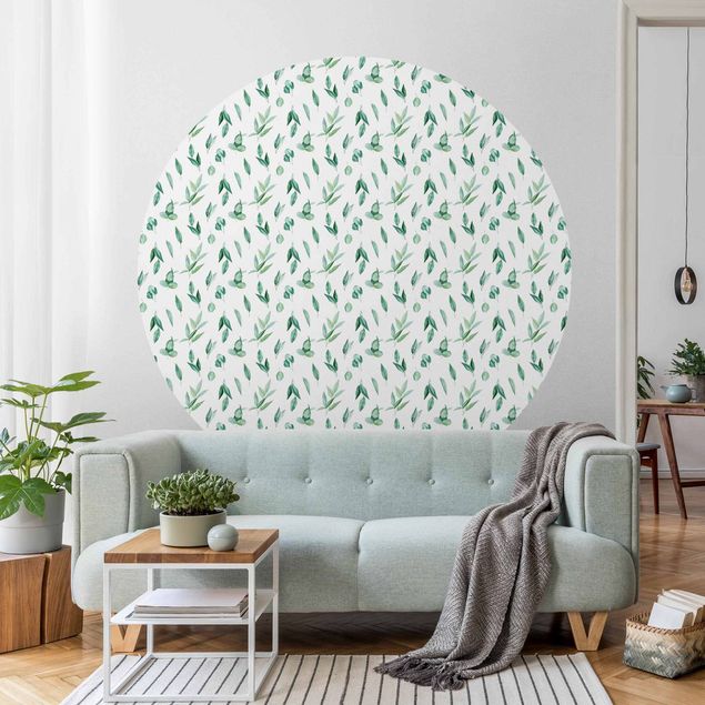 Papiers peints modernes Aquarelle - Motif de branches d'eucalyptus