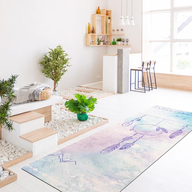 tapis de bain zen Plumes décoratives à l'aquarelle