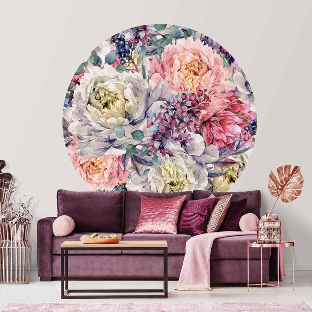 Déco murale cuisine Bouquet Floral Aquarelle