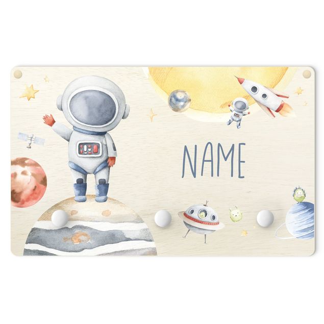 Porte-manteau enfant - Watercolour Greetings From Jupiter With Customised Name