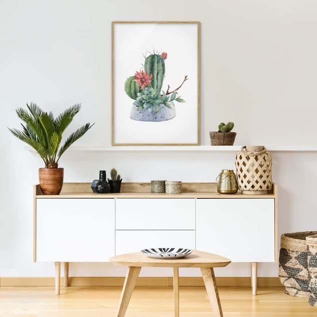 Tableaux modernes Illustration de cactus à l'aquarelle