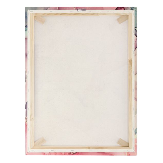Tableau sur toile or - Watercolour Pastel Pink With Gold