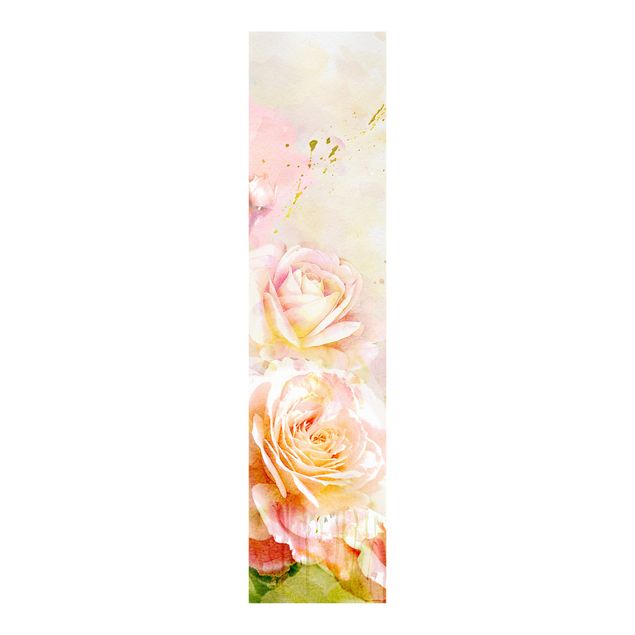 Panneaux coulissants avec fleurs Composition de roses à l'aquarelle