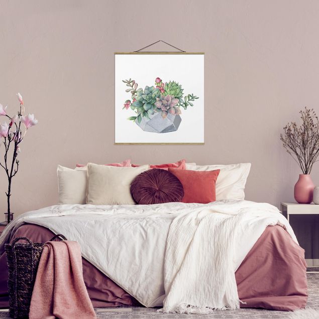 Tableau moderne Illustration de succulents à l'aquarelle