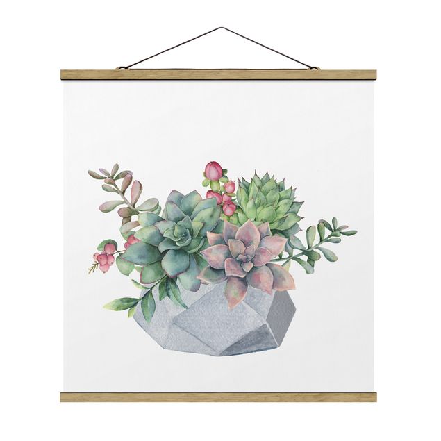 Tableau floral Illustration de succulents à l'aquarelle