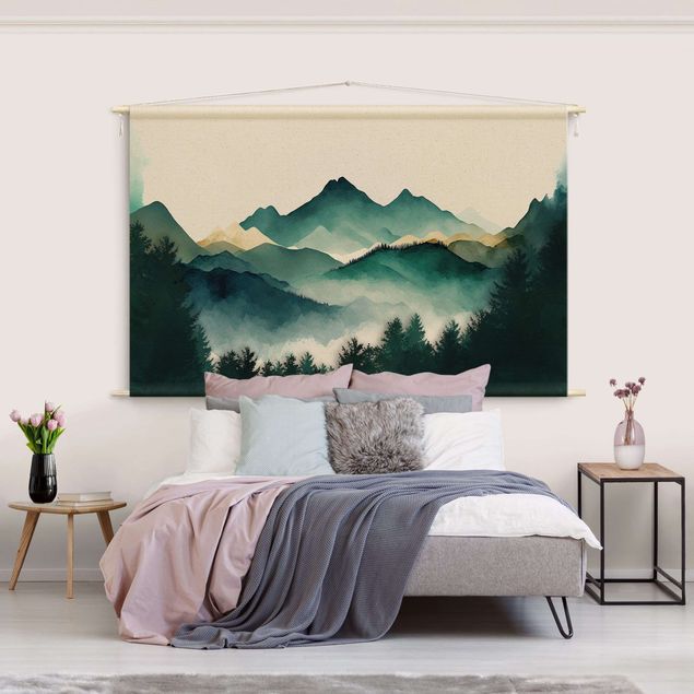 Tableau paysages Mountainous Watercolour Landscape
