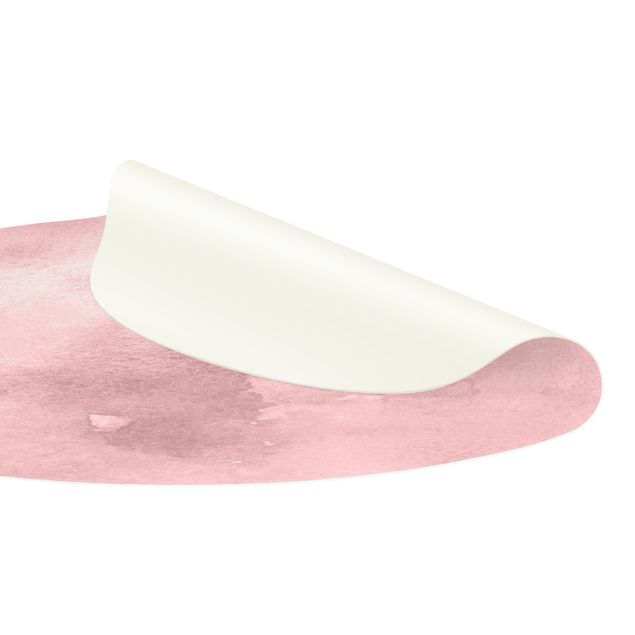 Tapis en vinyle rond|Watercolour Pink Cotton Candy