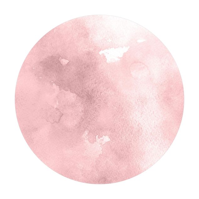 Tapis en vinyle rond|Watercolour Pink Cotton Candy