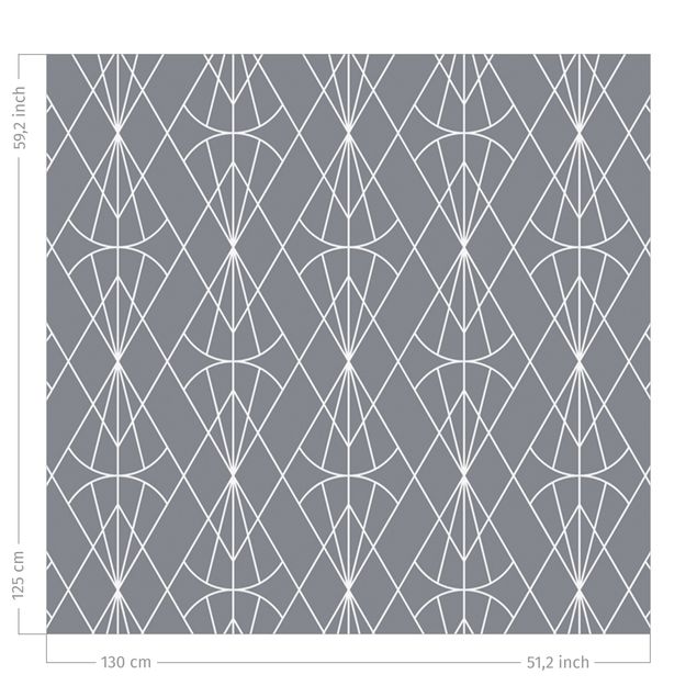 rideaux salon moderne Art Deco Diamond Pattern In Front Of Gray XXL