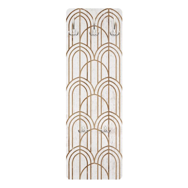 Porte manteaux muraux Art Deco Pattern on Wood