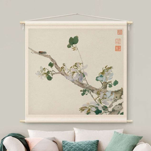tenture murale vintage Asian Drawing - Branch With Blossoms