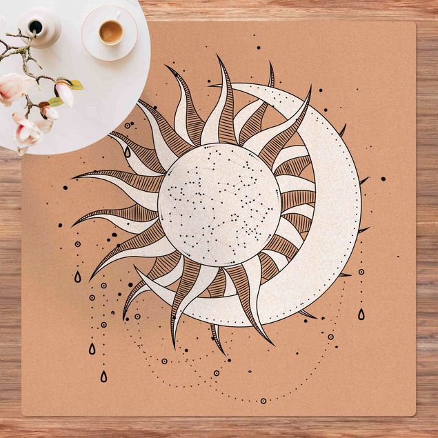 tapis modernes Astrologie Constellation Soleil Lune