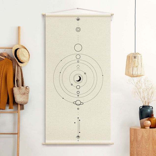 Déco murale cuisine Astrology Orbit Planets Black