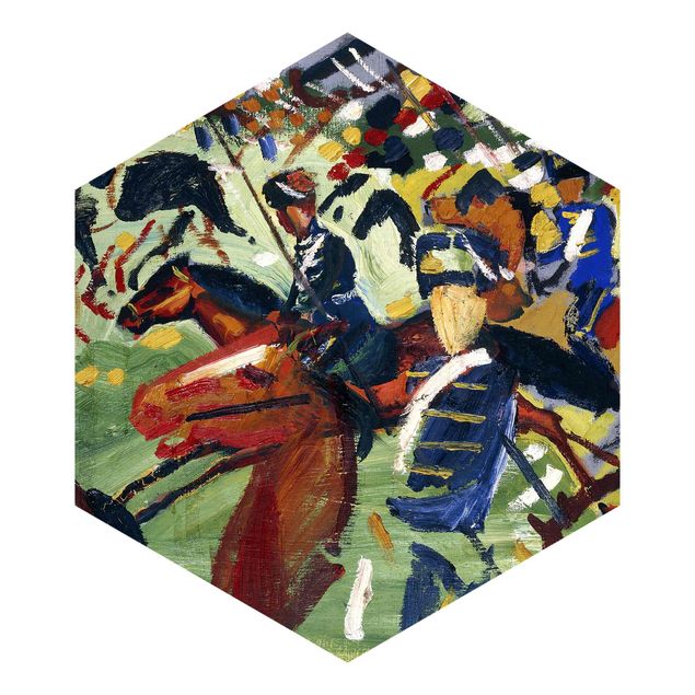 Papier peint hexagonal August Macke - Hussards en sortie