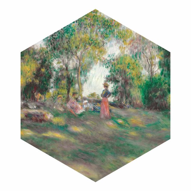 Papiers peintspanoramique hexagonal Auguste Renoir - Paysage avec figures