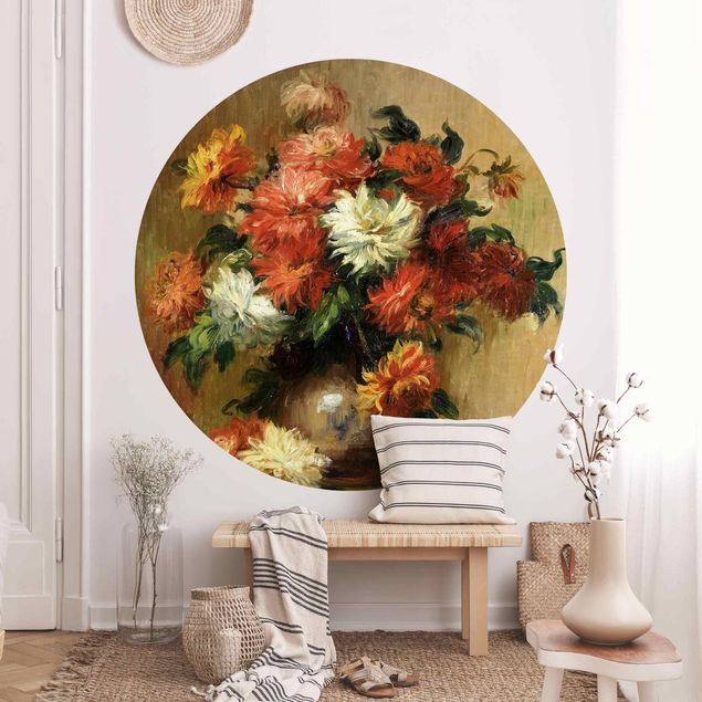 Déco mur cuisine Auguste Renoir - Nature morte avec des dahlias