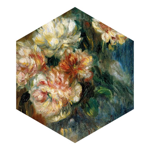 Papier peint fleurs Auguste Renoir - Vase de pivoines