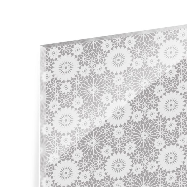Fonds de hotte - Flower Mandala In Light Grey - Format paysage 3:2