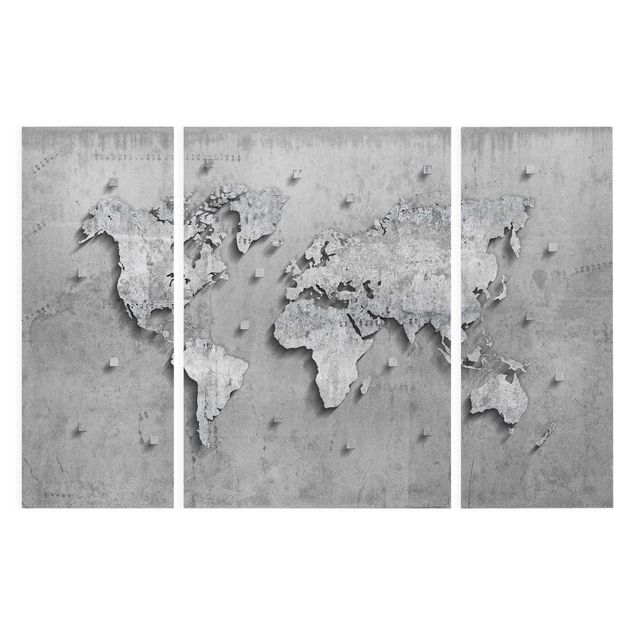 Tableaux mappemonde Carte du monde en béton