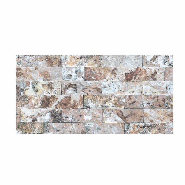 tapis trompe l oeil Mur de pierre naturelle en marbre