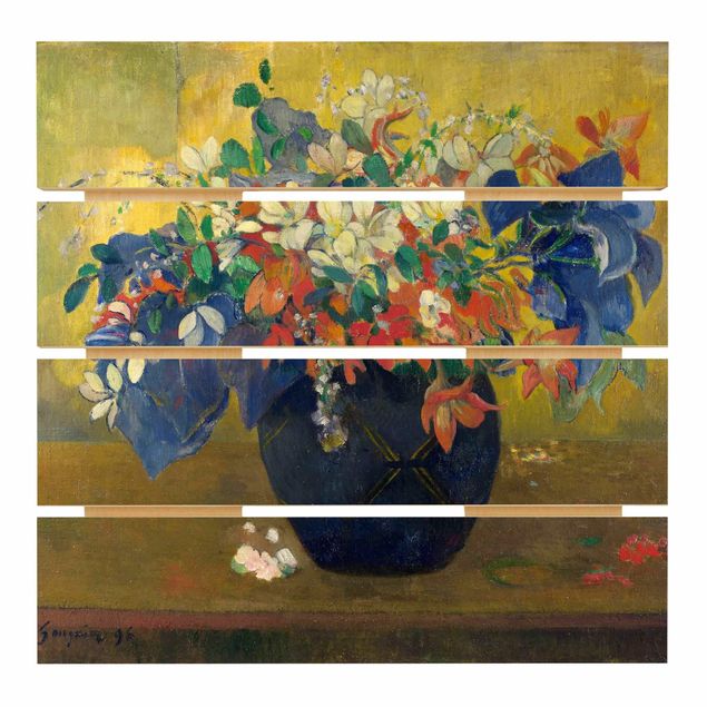 Tableaux en bois avec fleurs Paul Gauguin - Fleurs dans un vase