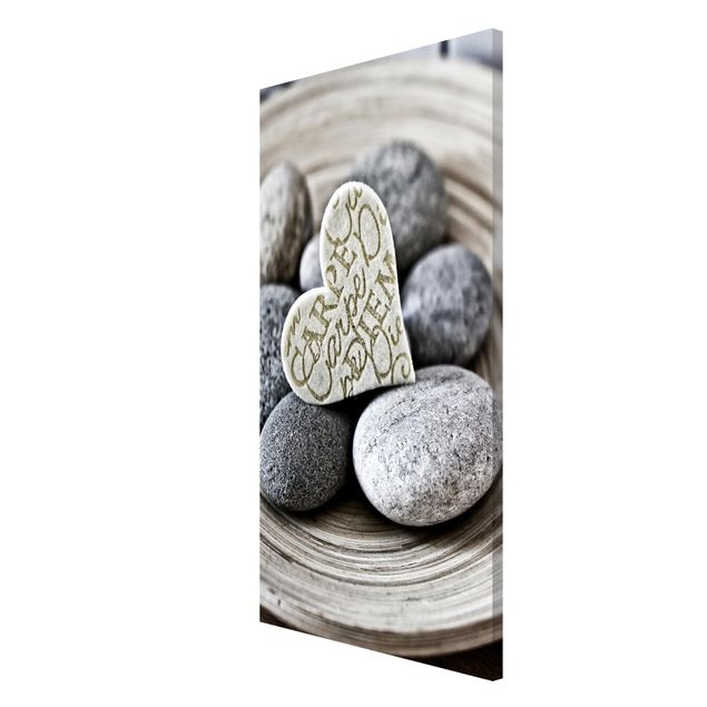 Tableaux modernes Carpe Diem Coeur avec pierres