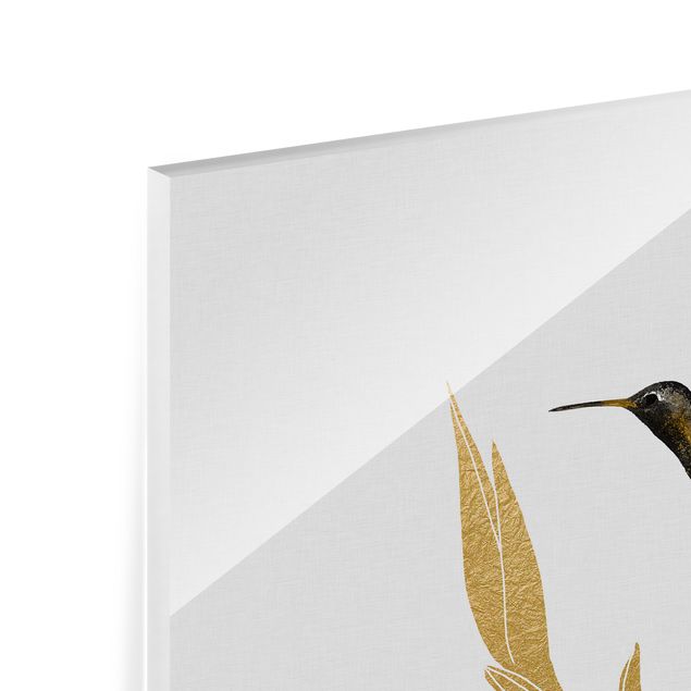 Fonds de hotte - Hummingbird And Tropical Golden Blossom II - Carré 1:1