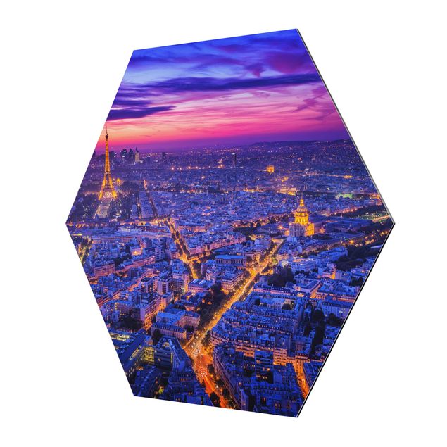 Tableau hexagonal Paris la nuit