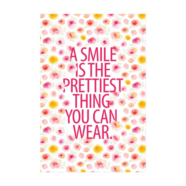 tapis fleuri A Smile Is The Prettiest Thing On Watercolour Flowers