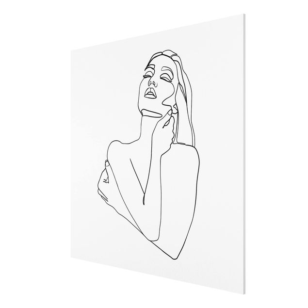 Tableaux moderne Line Art Femme Torse Noir Et Blanc