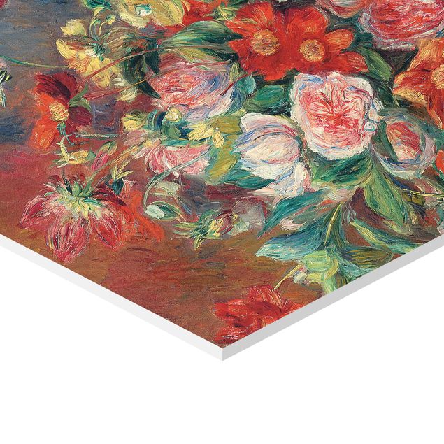 Tableau rouge Auguste Renoir - Vase à fleurs